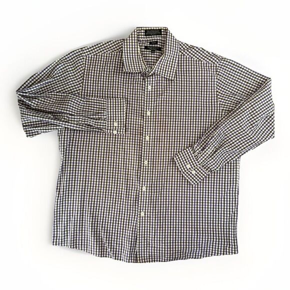 Marquis Signature Button Down Shirt Mens Size 2XL Collared Long Sleeve Purple - Picture 1 of 6